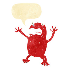 cartoon poisonous frog with speech bubble