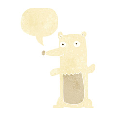 cartoon polar bear with speech bubble