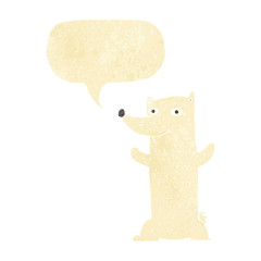 cartoon polar bear with speech bubble