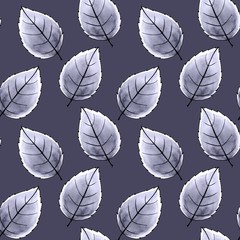 Just leaves. Seamless pattern. Watercolor background 7