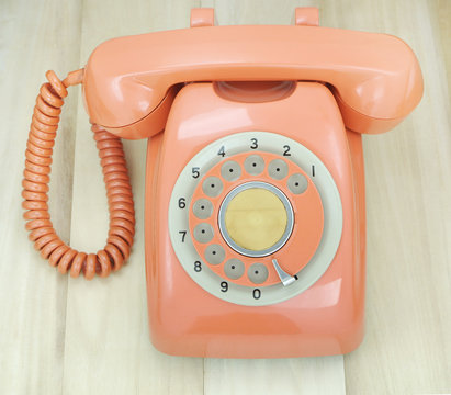 Phone vintage on wood table