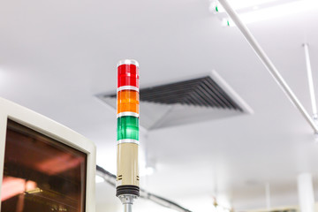 Warning light alarm for machine working