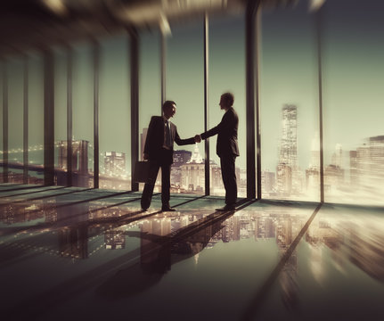 Business People Hand Shake Office City Concept