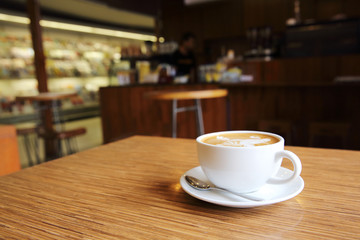 coffee on wood background