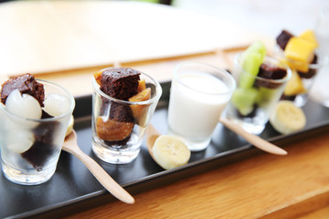 brownie with fruit