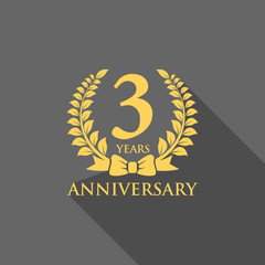 anniversary logo ribbon wreath flat 3