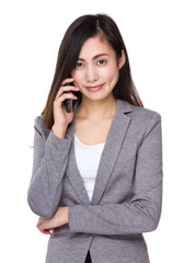 Young businesswoman talk to cellphone