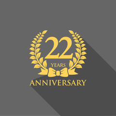 anniversary logo ribbon wreath flat 22