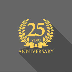 anniversary logo ribbon wreath flat 25