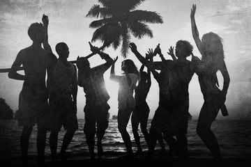 Young Adult Togetherness Party Fun Freedom Beach Summer