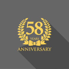 anniversary logo ribbon wreath flat 58