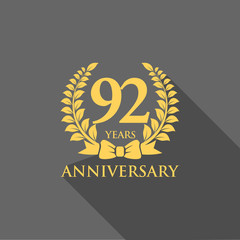 anniversary logo ribbon wreath flat 92