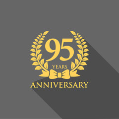 Fototapeta premium anniversary logo ribbon wreath flat 95