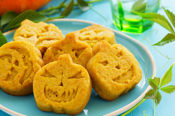 Pumpkin cookies on Halloween.