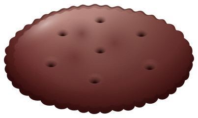 Chocolate cracker on white