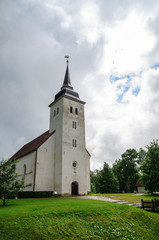 Fototapeta na wymiar St. John's Church after rain, Viljandi, Estonia
