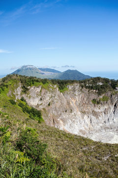 caldera of Mahawu volcano, Sulawesi, Indonesia