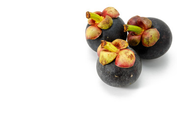 mangosteen on a white background.