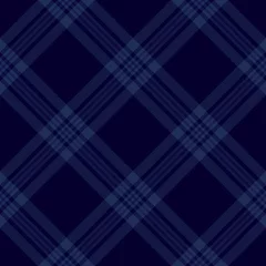 Keuken foto achterwand Tartan Donkerblauwe tartan diagonale naadloze patroonachtergrond