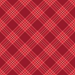Red tartan diagonal seamless pattern background
