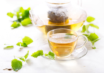 cup of tea with mint