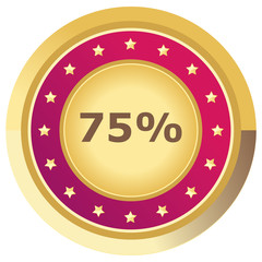 Prozent Button pink auf weißem Hintergrund