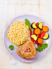 burghul  with grilled vegetables