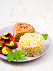 burghul  with grilled vegetables