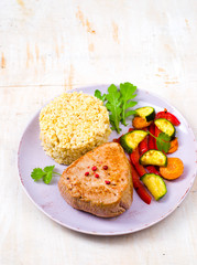 burghul  with grilled vegetables