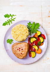 burghul  with grilled vegetables