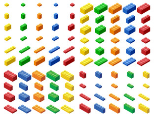Isometric Plastic Building Blocks and Tiles