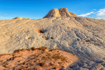 Plateau from white and red sandstone, White Pocket. The area on the Paria Plateau in Northern Arizona, USA