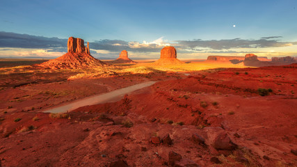 Iconic Monument Valley at sunset, Arizona, USA