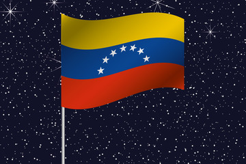 3D Flag Illustration waving in the night sky of the country of