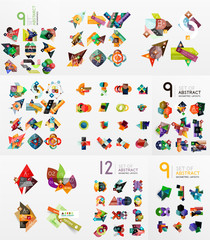 Set of abstract paper elements, infographics templates