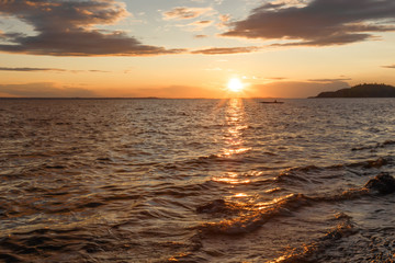 sunset on the big lake