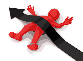 Man and arrow (clipping path included)