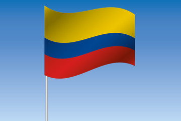 Fototapeta na wymiar 3D Flag Illustration waving in the sky of the country of Colomb