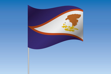3D Flag Illustration waving in the sky of the country of  Americ