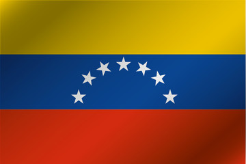 3D Wavy Flag Illustration of the country of  Venezuela