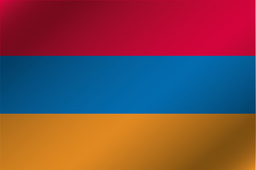 3D Wavy Flag Illustration of the country of  Armenia