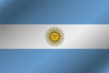 3D Wavy Flag Illustration of the country of  Argentina