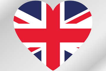 Flag Illustration of a heart with the flag of  United Kingdom