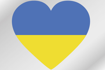 Flag Illustration of a heart with the flag of  Ukraine