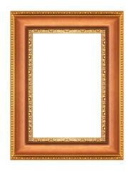 gold picture frames. Isolated on white background