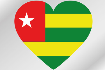 Flag Illustration of a heart with the flag of  Togo