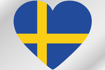 Flag Illustration of a heart with the flag of  Sweden