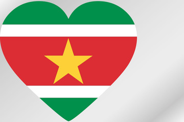 Flag Illustration of a heart with the flag of  Suriname
