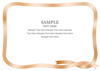 柔らかいリボンのフレーム（セピア色）