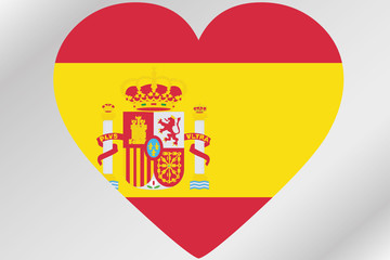 Obraz premium Flag Illustration of a heart with the flag of Spain